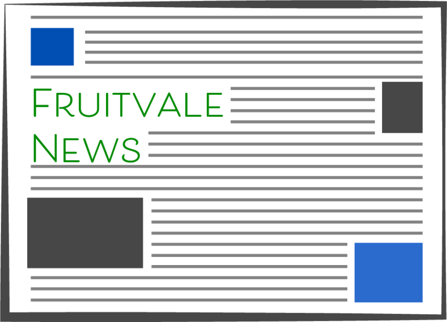 Picture of a Newspaper with the headline "Fruitvale News"